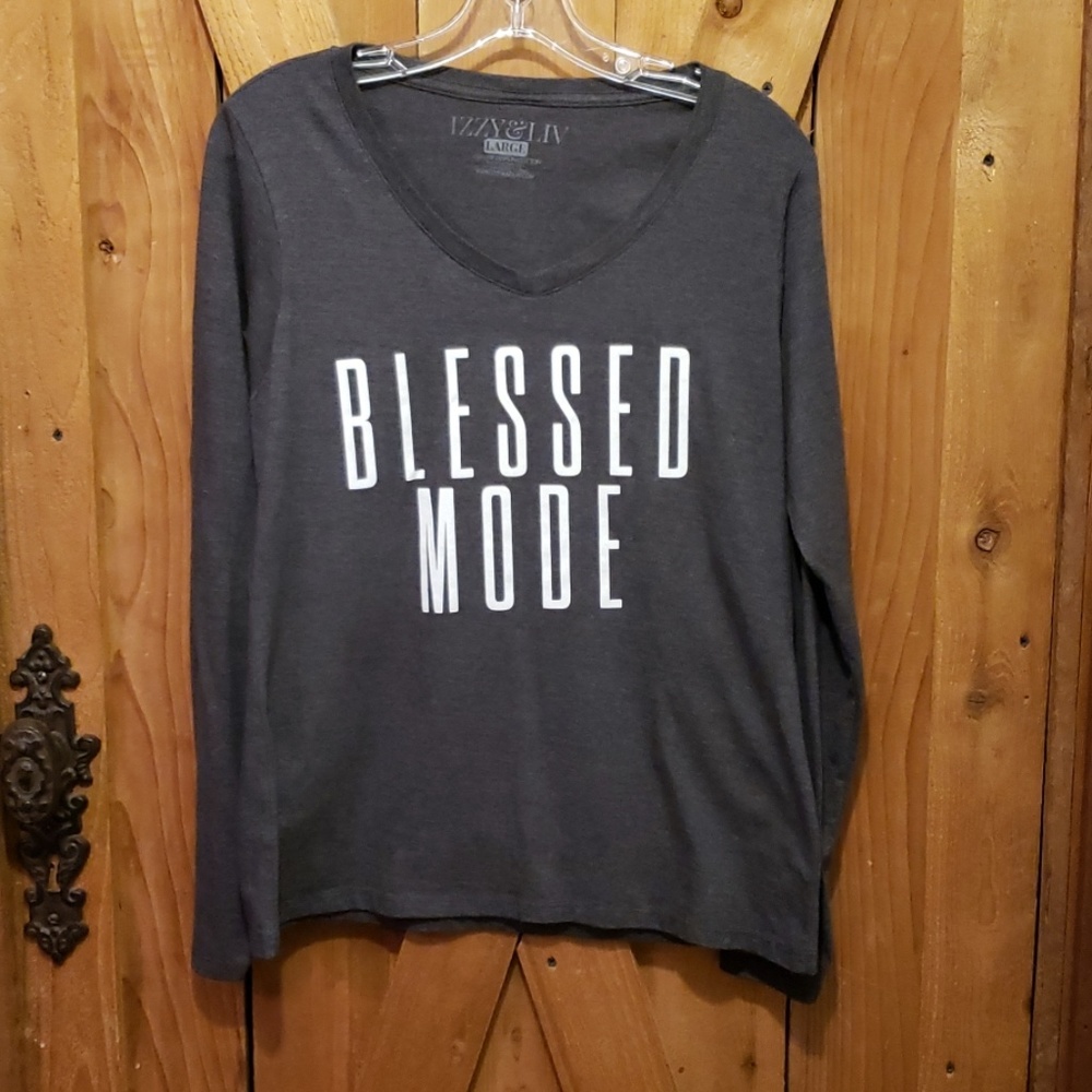 IZZY & LIV Blessed Mode Long Sleeved Shirt, Large